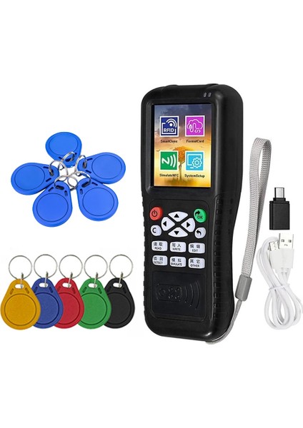 X100 Rfıd Nfc Akıllı Kart Okuyucu Yazarı+5 x Uıd/cuıd Keyhaın Rfıd Çoğaltıcı Kimlik Ic Kart Programcı Şifreli Anahtar Fotokopi Makyası (Yurt Dışından)
