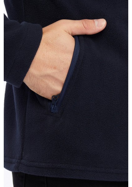 Erkek Polar Ceket Tam Fermuarlı 3 Cepli Lacivert fırsatları