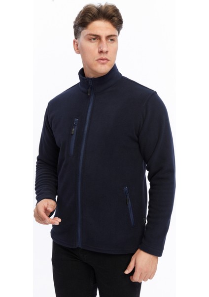 Erkek Polar Ceket Tam Fermuarlı 3 Cepli Lacivert indirimleri