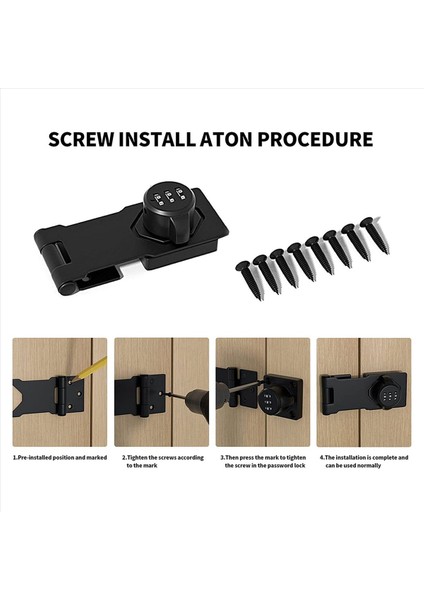 2x Ev Kabini Şifre Kilitleri Dolap Kapı Kombinasyonu Kilidi Kapı Kilidi Toka Kapı Dolabı Gizlilik Kilidi (Siyah) (Yurt Dışından) indirimleri