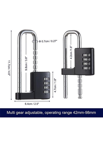 Kabine Kilidi Kombinasyon Ama Kilit Paslanmaz Çelik Salon Locker Lock Kodu Okul Için Uzun Ayarlanabilir Kilidi Kilidi Gym Siyah (Yurt Dışından) fiyatları