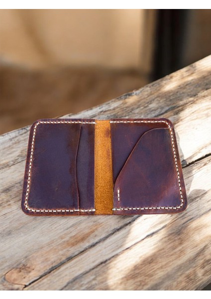 Liberta El Yapımı Hakiki Gerçek Deri Kadın Erkek Kart Cüzdanı Taba Rengi modelleri