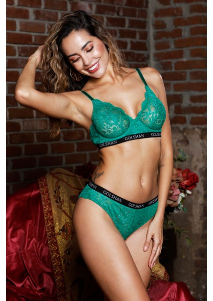 Golshan Gaudi Brazilian Slip, Kadın Dantel Brezilyan Yeşil Külot fırsatları