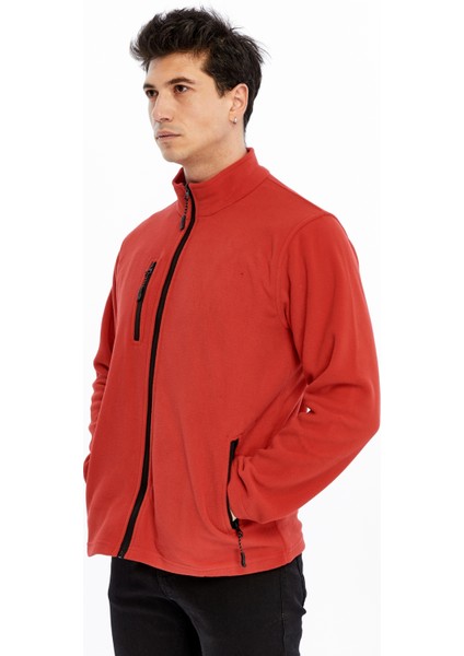 Erkek Polar Ceket Tam Fermuarlı 3 Cepli Kırmızı Reçme modelleri
