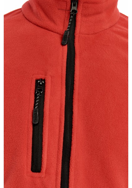 Erkek Polar Ceket Tam Fermuarlı 3 Cepli Kırmızı Reçme fırsatları