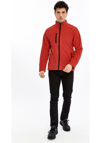 Erkek Polar Ceket Tam Fermuarlı 3 Cepli Kırmızı Reçme indirimleri