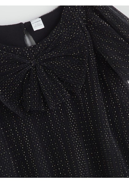 Yeni Sezon Bisiklet Yaka Kurdele Detaylı Kız Çocuk Elbise modelleri