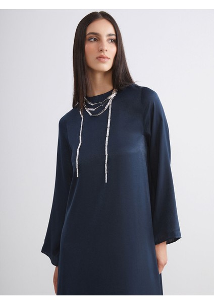 Yeni Sezon Bisiklet Yaka Saten Elbise fiyatları