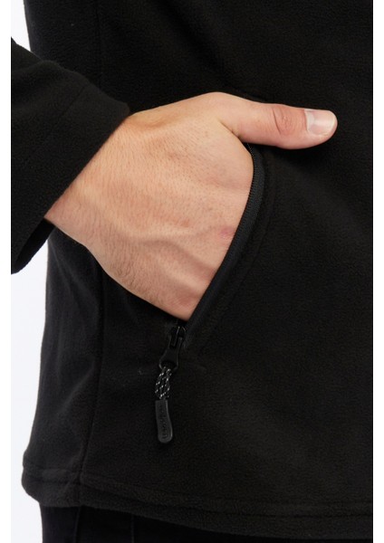 Erkek Polar Ceket Tam Fermuarlı 3 Cepli Siyah Etek Reçme fırsatları