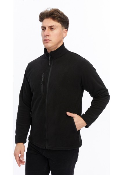 Erkek Polar Ceket Tam Fermuarlı 3 Cepli Siyah Etek Reçme indirimleri