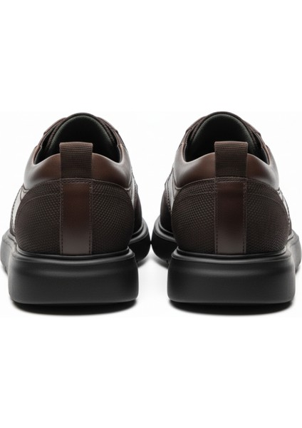 GR0442 Hakiki Nubuk Deri Koyu Kahverengi Topuksuz Eva Taban Üst Kalite Klasik Spor Ayakkabı