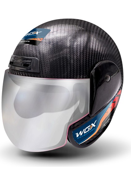 Karbon Yarım Kask Siyah (M)