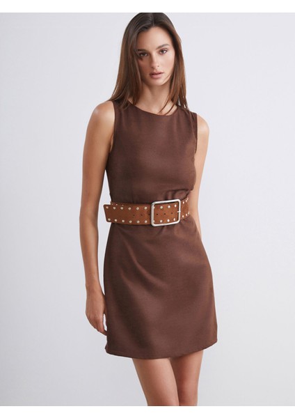 Yeni Sezon Bisiklet Yaka Süet Mini Elbise fiyatları