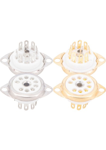 20PCS Seramik B9A Gümüş Kaplamalı 9pin Vakum Tüp Soket Paneli Şasi Montajı ECC81 ECC82 ECC83 EL84 6922 Vakum Tüpü (Yurt Dışından) modelleri