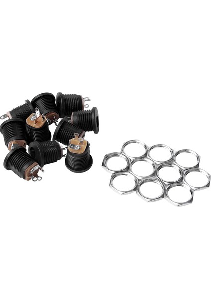 20PCS Dc Güç Kaynağı Jak Soketi Kadın Panel Montaj Konnektörü - 10PCS 5 5x2 1mm &amp 10PCS 18 x 14MM (Yurt Dışından) fırsatları