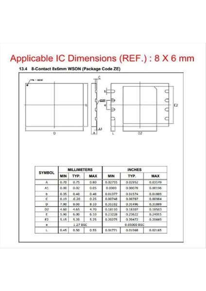 Dfn8/qfn8/wson8/mlf8/mlp8-Dıp8 Evrensel Soket/adaptör Cnv-Dfn8-Dıp8 DFN8X6-8 (10P) 8X6MM Ic Chıps Bios Bios Flash (Yurt Dışından) modelleri