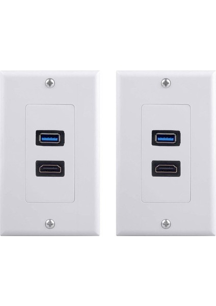 3x 2port Hdmı+Usb 3 0 Dişi Duvar Yüz Plakası Paneli Çıkış Soketi Genişletici Beyaz (Yurt Dışından)