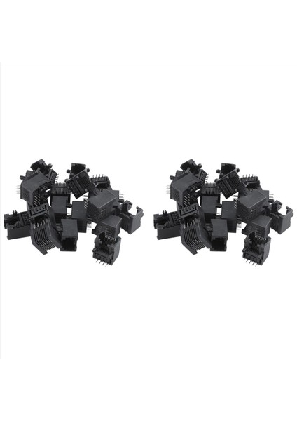 40PCS RJ45 8P8C Bilgisayar Internet Ağı Pcb Jack Socket Siyah (Yurt Dışından)