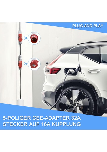 5pin Adaptör Fişi 32A Ila 16A Kuplaj Soketi [3 Fazlı 400V] Hortum Kablosu Akım Adaptör Koruma Sınıfı IP44 (Yurt Dışından) indirimleri