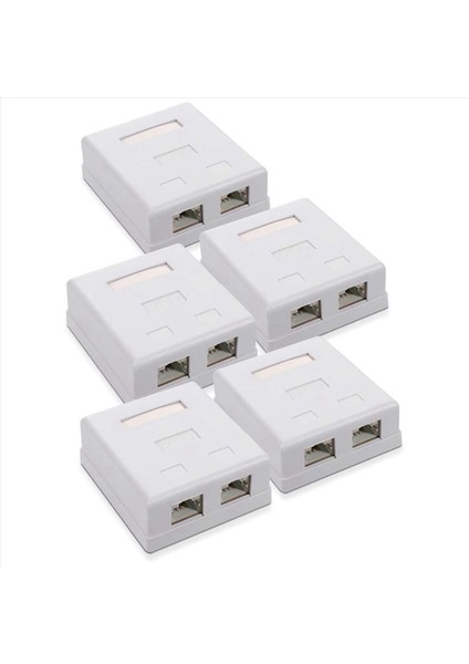 10X RJ45 Ağ Soketi - Korumalı Yüzeye Bağlı Çift Duvar Soketi CAT6A Ethernet Lan Kablo Bağlantı Noktası (Yurt Dışından) fiyatları