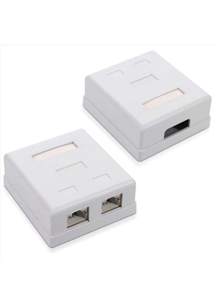 10X RJ45 Ağ Soketi - Korumalı Yüzeye Bağlı Çift Duvar Soketi CAT6A Ethernet Lan Kablo Bağlantı Noktası (Yurt Dışından) modelleri