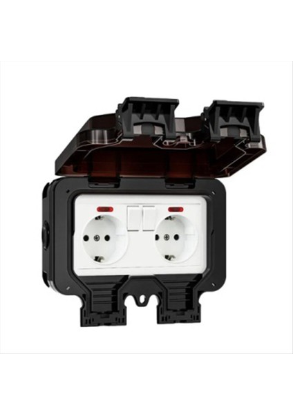 IP66 Su Geçirmez Soket 220V Dahili Anahtar Elektrikli Ab Ev Cihazı (C) (Yurt Dışından)