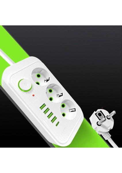 Siyah 2m Ab Fiş USB ile Çok Standart Soket Uzatma Kablosu Güç Şeridi (Yurt Dışından) fiyatları