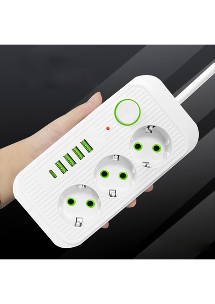 Siyah 2m Ab Fiş USB ile Çok Standart Soket Uzatma Kablosu Güç Şeridi (Yurt Dışından) modelleri