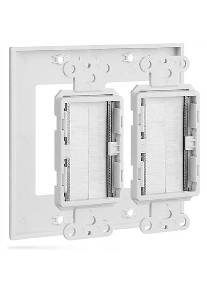 2x 2-Kanang Duvar Plakası Fırça Tarzı Açma Geçişi Düşük Voltajlı Kablo Plakası Hoparlör Kabloları Için Duvar Içi Montaj (Yurt Dışından) fiyatları