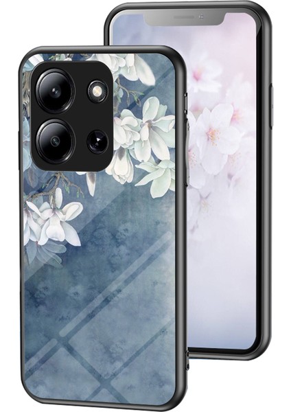 Xiaomi Redmi 15C Kılıfı Çiçek Desenli Tpu + Temperli Cam Koruyucu Telefon Kılıfı (Yurt Dışından)