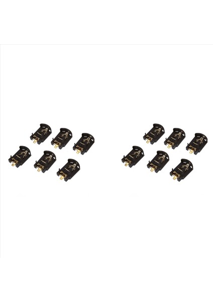 12 Adet Kahverengi Plastik Gövde CR2032 Düğme Hücre Pil Soketi Tutucu Kılıf (Yurt Dışından)