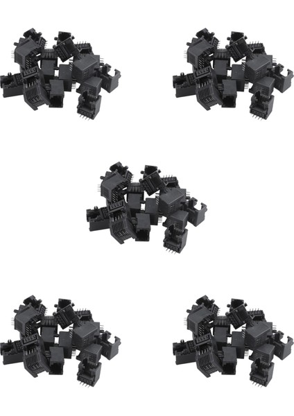 100PCS RJ45 8P8C Bilgisayar Internet Ağı Pcb Jack Socket Siyah (Yurt Dışından)