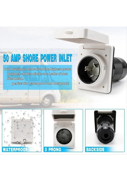 50A Rv Fiş Twist Lock Inlet Shore Güç Giriş Fişi 125V/250V Rv Deniz Teknesi Römork Kampı Kampı Için Power Reseptle (Yurt Dışından) fiyatları
