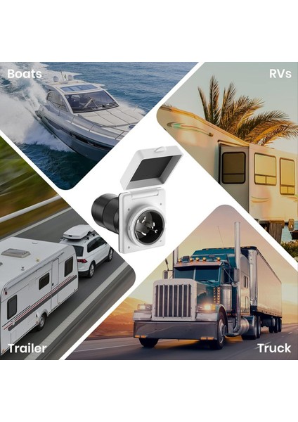 50A Rv Fiş Twist Lock Inlet Shore Güç Giriş Fişi 125V/250V Rv Deniz Teknesi Römork Kampı Kampı Için Power Reseptle (Yurt Dışından) indirimleri