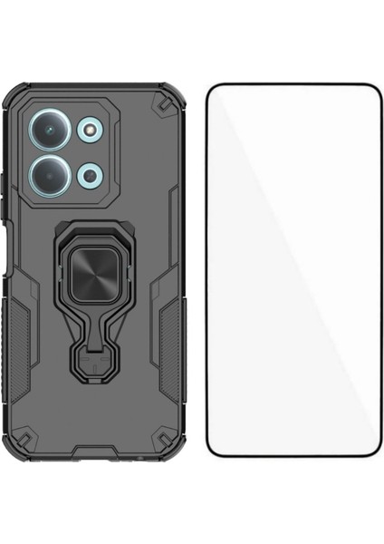 Xiaomi Redmi 15C Telefon Kılıfı Pc Tpu Arka Kapak Temperli Camlı Destek Standı (Yurt Dışından)