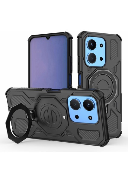 Xiaomi Redmi 15C Manyetik Kılıf Döner Metal Ayaklı Darbeye Dayanıklı Pc + Tpu Telefon Arka Kapağı (Yurt Dışından)