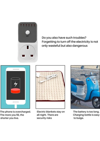 Akıllı Kontrol Geri Sayım Zamanlayıcı Anahtarı Eklentisi Soket Otomatik Kapat Çıkış Uk Fişi (Yurt Dışından) modelleri