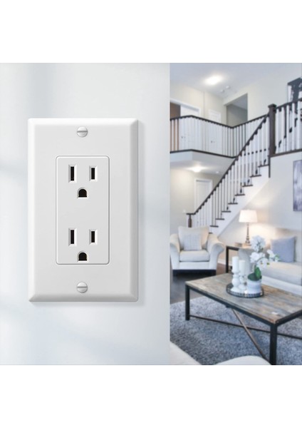 Duvar Plakalı 10 Paket Kurcalamaya Dayanıklı Elektrik Priz Dekoratör Priz 15A 125V Kendi Kendine Yerleşim (Yurt Dışından) modelleri