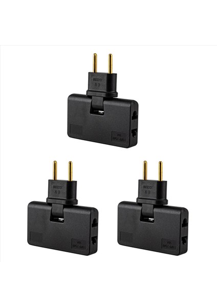 3x Ab Fiş Dönüştürücü 3 1 Rotatable Outlet Extender 180 Derece Uzatma Fiş Multi Fiş Mini Çıkış Adaptörü Siyah (Yurt Dışından)