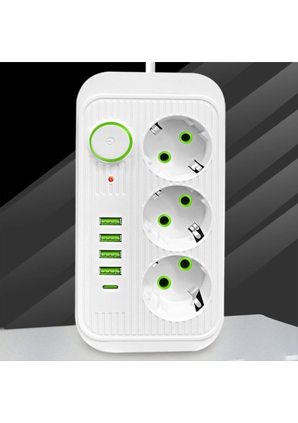 Beyaz 2m Ab Fiş USB Tip C Tipi Hızlı Şarj Ağı Filtre Adaptörü ile Çok Standartlı Soket Uzatma Kablosu Güç Şeridi (Yurt Dışından) fırsatları