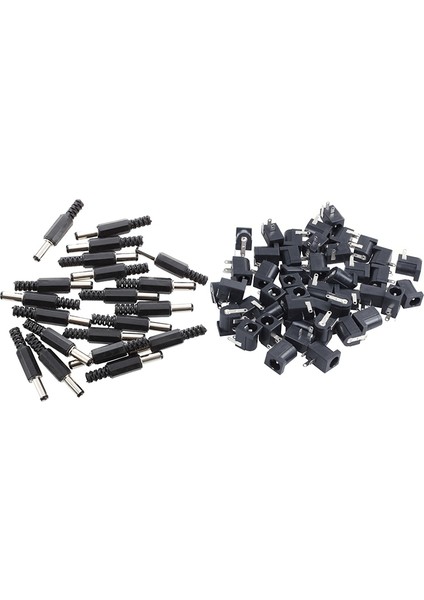 20 Pcs Siyah 2 5mm x 5 5mm Dc Güç Erkek Fiş Jack &amp 45 Pcs Dc Power Jack Socket 2 1mm x 5 5mm Namlu Tipi Pcb Montaj (Yurt Dışından)