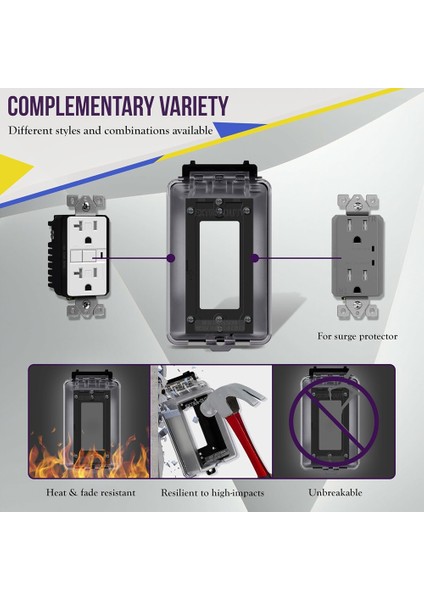 Açık Outlet Kapağı Tek Çeteli Dış Çıkış Kapağı Hava Koşullarına Dayanıklı Muhafaza Elektrik Kutusu Su Geçirmez Fiş Kapakları (Yurt Dışından) modelleri