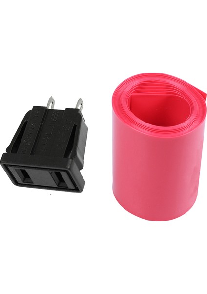 10 x Us Tip Ac Güç Soket Çıkışı Ac 250V 10A &amp 1 Pcs 2m 50MM Genişlik Pvc Isıya Büzülme Sarma Tüpü Kırmızı 2 x 18650 Pil (Yurt Dışından)