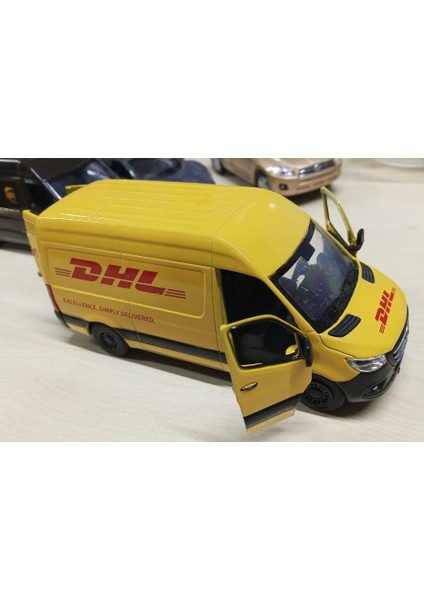 Kinsmart Oyuncak Metal Model Araba 1/36 Çek Bırak Mercedes Benz Dhl Kargo Aracı indirimleri