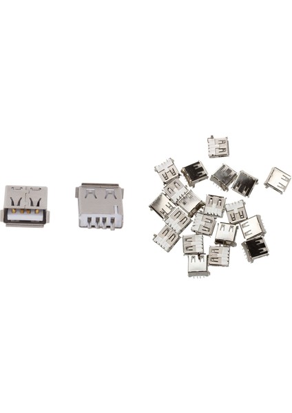 10 Adet Düz Lehim Tipi USB 20PCS ile Dişi Fiş Jak Konnektörü USB Dişi Tip A 4 Pimli Daldırma Sağ Açılı Fiş Jakı (Yurt Dışından)