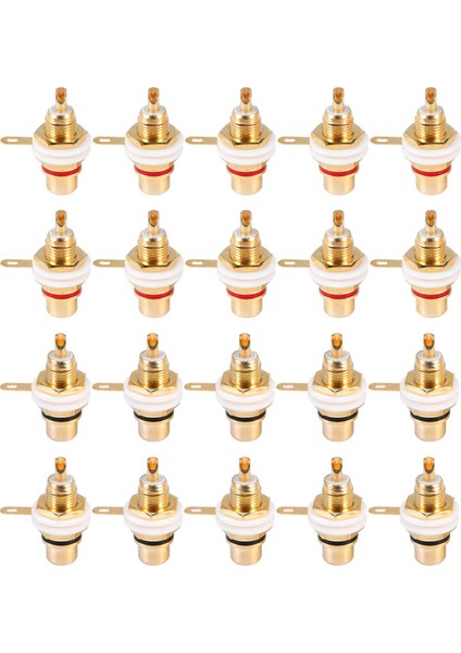 20PCS Altın Kaplama Rca Terminal Jack Fiş Amplifikatör Hoparlör Için Kadın Soketi Şasi Paneli Konektörü (Yurt Dışından)