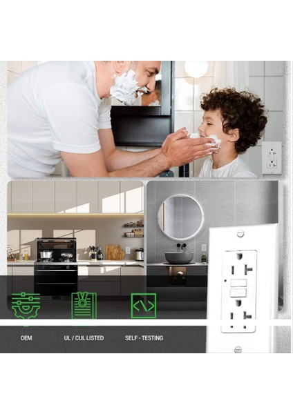 Gfcı Outlet 20A LED Göstergeli Gfı Elektrik Prizleri 20A Kurcalamaya Dayanıklı Toprak Hatası Devre Kesici (Yurt Dışından) indirimleri