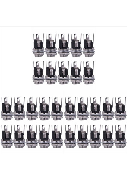 30PCS Dc Güç Kaynağı Jak Soketi Kadın Panel Montaj Konnektörü 5 5x2 1mm Yeni (Yurt Dışından)