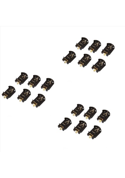 18 Adet Kahverengi Plastik Gövde CR2032 Düğme Hücre Pil Soketi Tutucu Kılıf (Yurt Dışından)