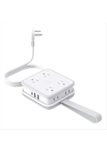 8AC 2usb Seyahat Taşınabilir Depolama Kablo Kabloları Için Birden Fazla Yuva ve Delikli Seyahat Taşınabilir Depolama Kabloları Için 8AC 2usb (Yurt Dışından)